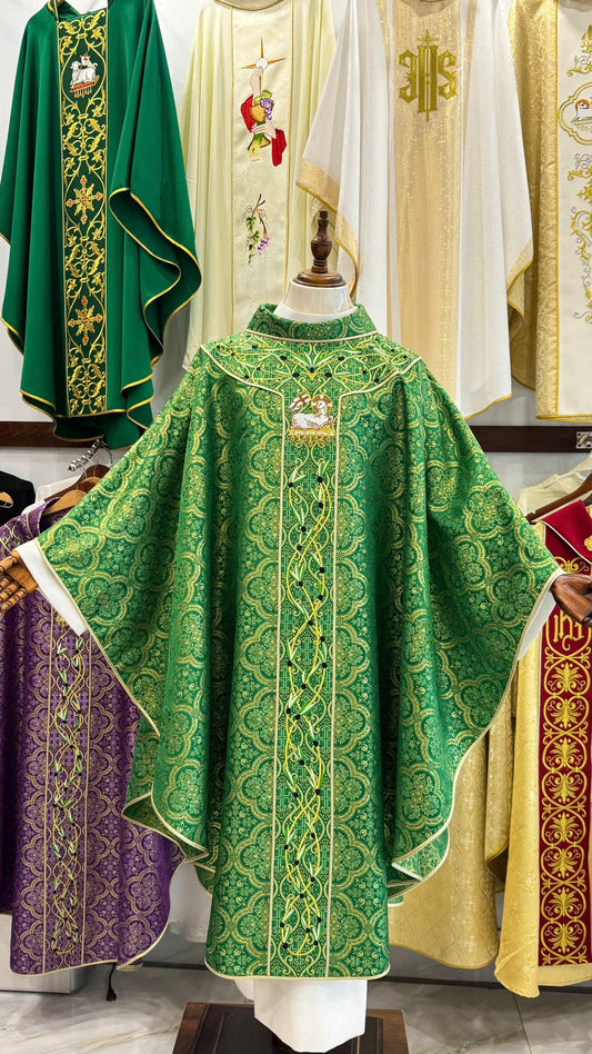 Catholic Chasuble Purple Embroidered Priest Vestment Custom Liturgical Robe Handmade Church Garment Clergy Gift All Colors