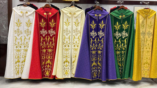 Catholic Cope Custom Colors Priest Cloak Liturgical Vestment Handmade Embroidered Church Cape Clergy Robe Custom Fit Gift