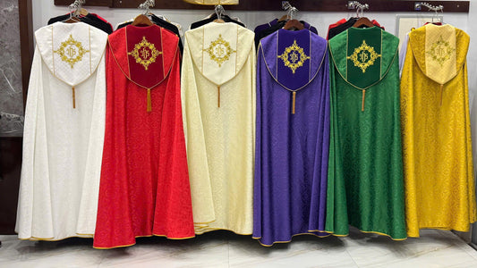 Catholic Cope Custom Colors Priest Cloak Liturgical Vestment Handmade Embroidered Church Cape Clergy Robe Custom Fit Gift
