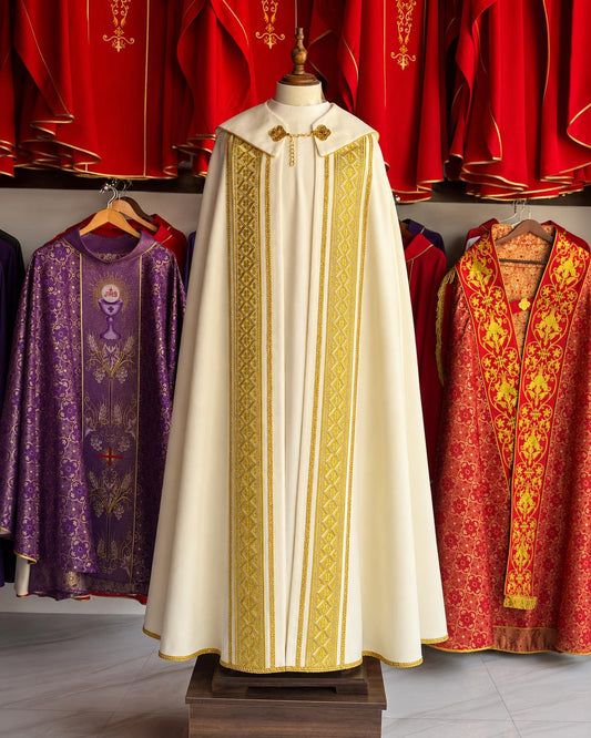 Catholic Cope Vestment Custom Priest Cope Handmade Liturgical Vestment Church Cloak Clergy Garment Catholic Gift for Priest __etsy:8113913289