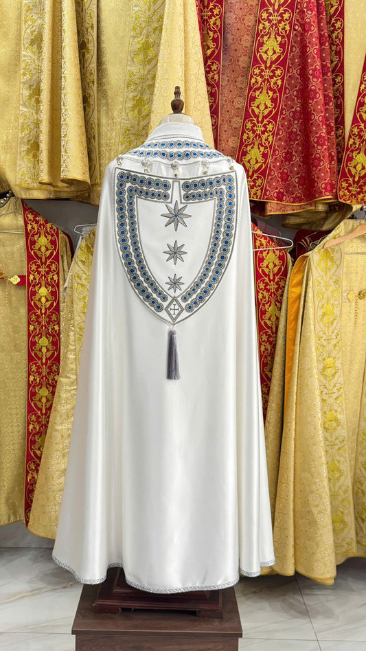Catholic Cope Vestment Embroidered Priest Cloak Custom Liturgical Cape Handmade Clergy Robe Church Garment All Colors