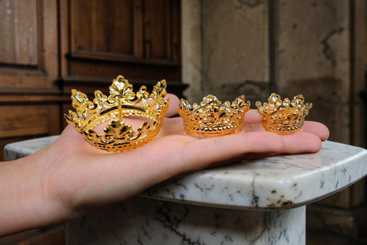 Gold Plated Brass Crown for Catholic Statues, Religious Statue Replacement Headwear __etsy:8127291032