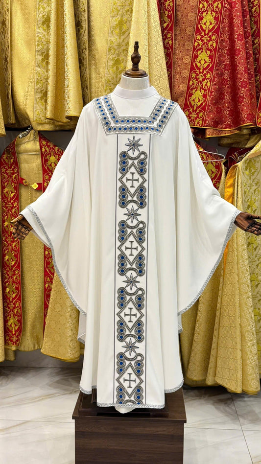 Handmade Catholic Chasuble: Custom Embroidered Priest Vestment