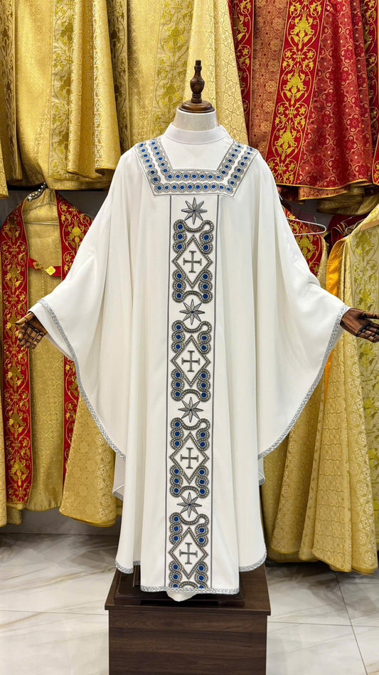 Handmade Catholic Chasuble: Custom Embroidered Priest Vestment