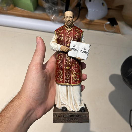 St Ignatius Loyola Statue Catholic Saint Figurine Handmade Religious Decor Prayer Altar Desk Statue Catholic Gift for Jesuit __etsy:8071714768