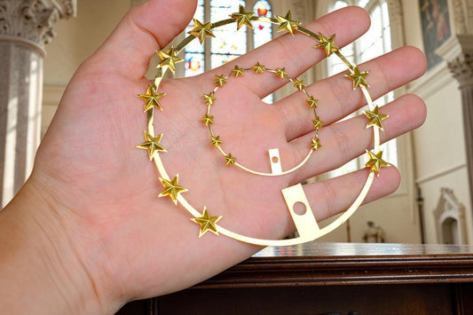 12 Star Halo for Catholic Statues, Gold Plated Brass Halo, Virgin Mary Statue Halo, Replacement Halo for Religious Statues __etsy:8144575769