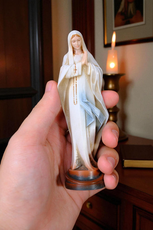 Hand-Painted Virgin Mary Statue (12cm) | Catholic Prayer Decor (etsy image id: 7363645902)