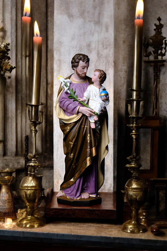 Hand-Painted Saint Joseph Statue | Catholic Home Altar Decor (30cm, 11.8in ) (etsy image id: 7659151791)