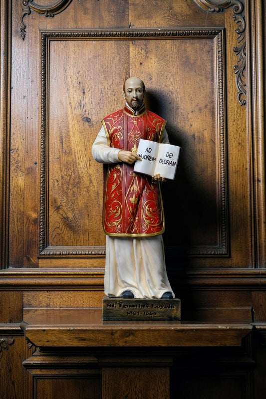 Handmade St Ignatius of Loyola Statue Catholic Saint Figurine Jesuit Priest Statue Religious Home Altar Catholic Gift Decor