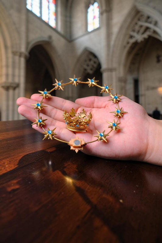 Gold Plated Brass 12 Star Halo, Radiant Rays, Religious Statue Accessory