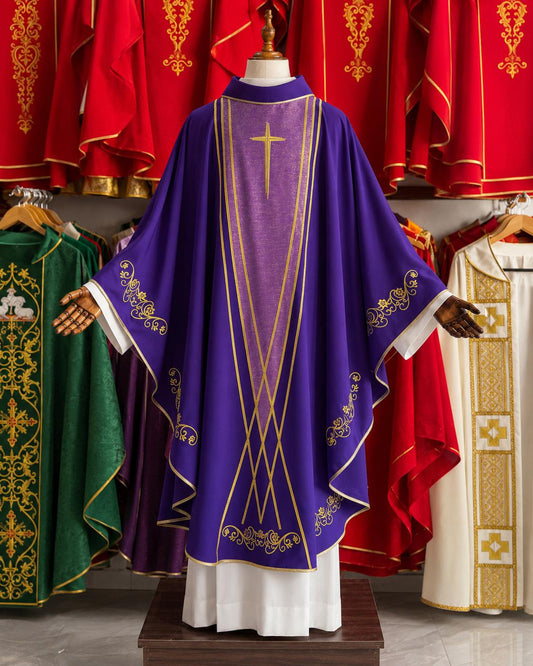 Catholic Chasuble Priest Vestment Custom Handmade Liturgical Vestment Clergy Robe Church Garment Catholic Gift for Priest __etsy:8113954335