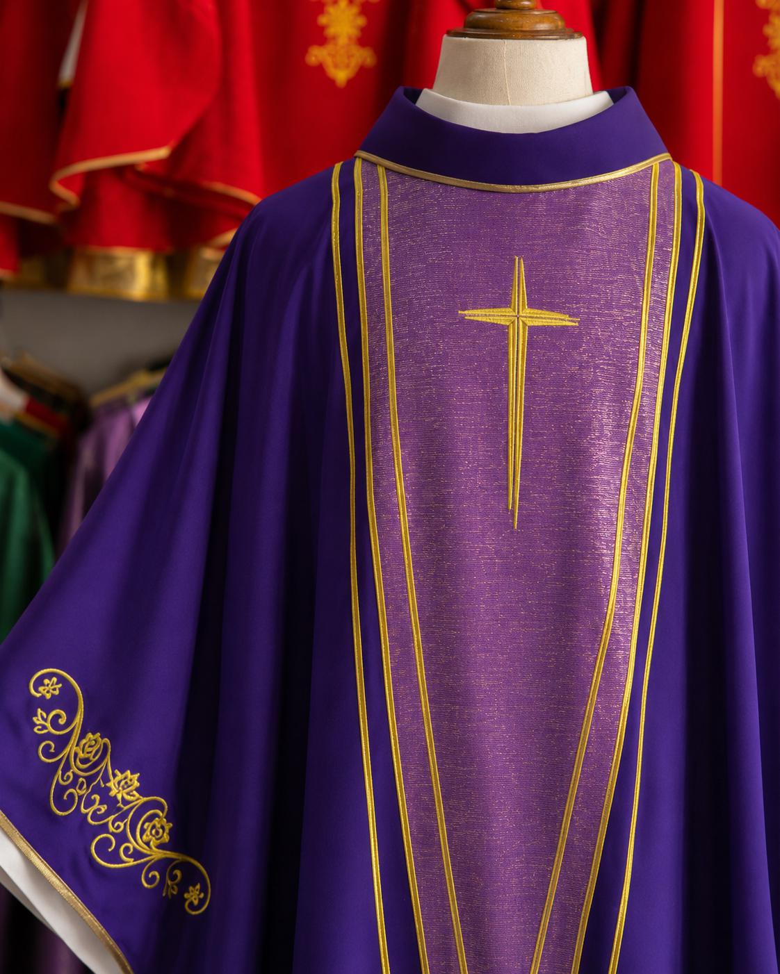 Catholic Chasuble Priest Vestment Custom Handmade Liturgical Vestment Clergy Robe Church Garment Catholic Gift for Priest __etsy:8113954347