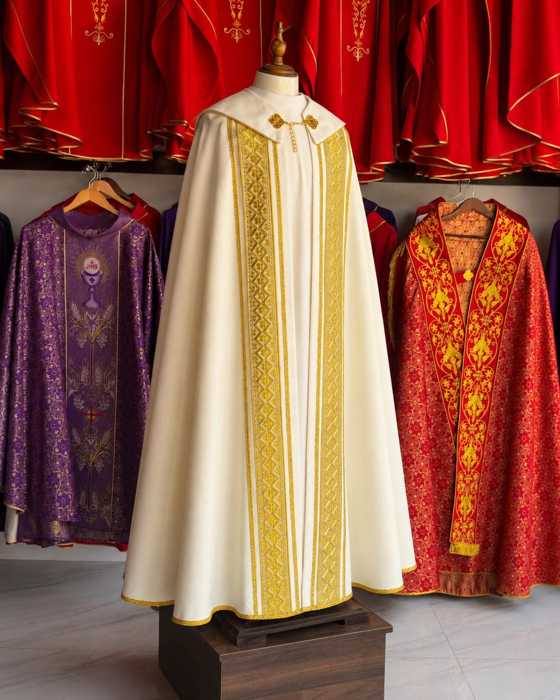 Catholic Cope Vestment Custom Priest Cope Handmade Liturgical Vestment Church Cloak Clergy Garment Catholic Gift for Priest __etsy:8113887263