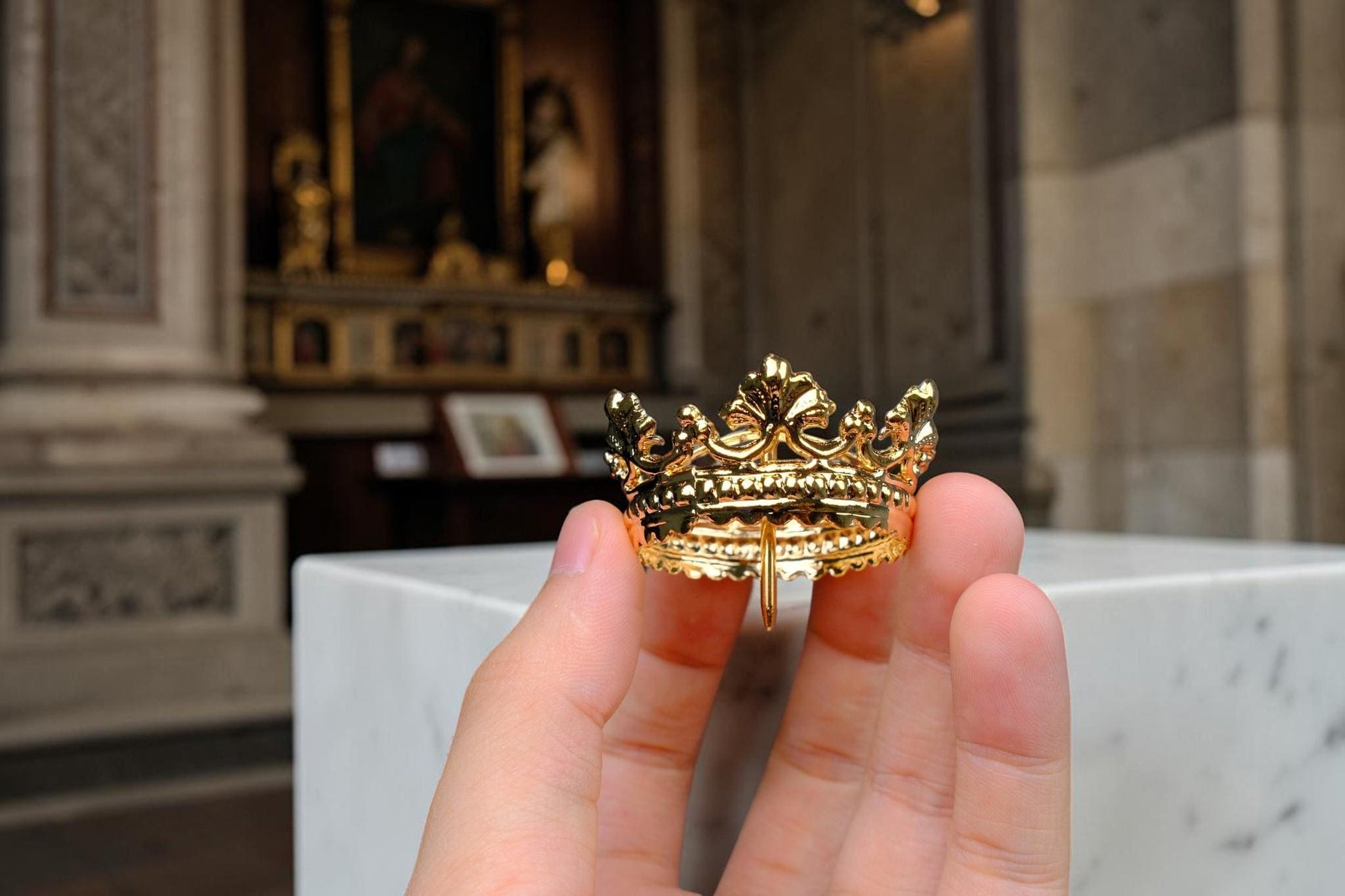 Gold Plated Brass Crown for Catholic Statues, Religious Statue Replacement Headwear __etsy:8175213115