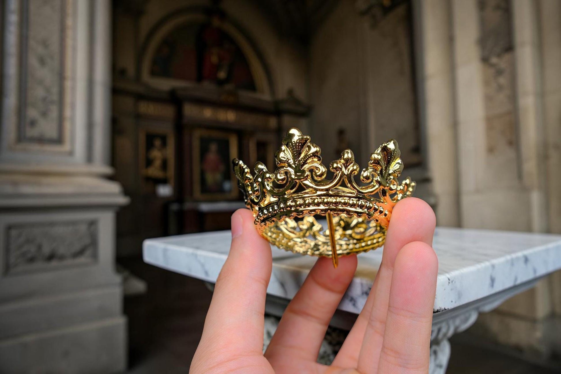 Gold Plated Brass Crown for Catholic Statues, Religious Statue Replacement Headwear __etsy:8127289664