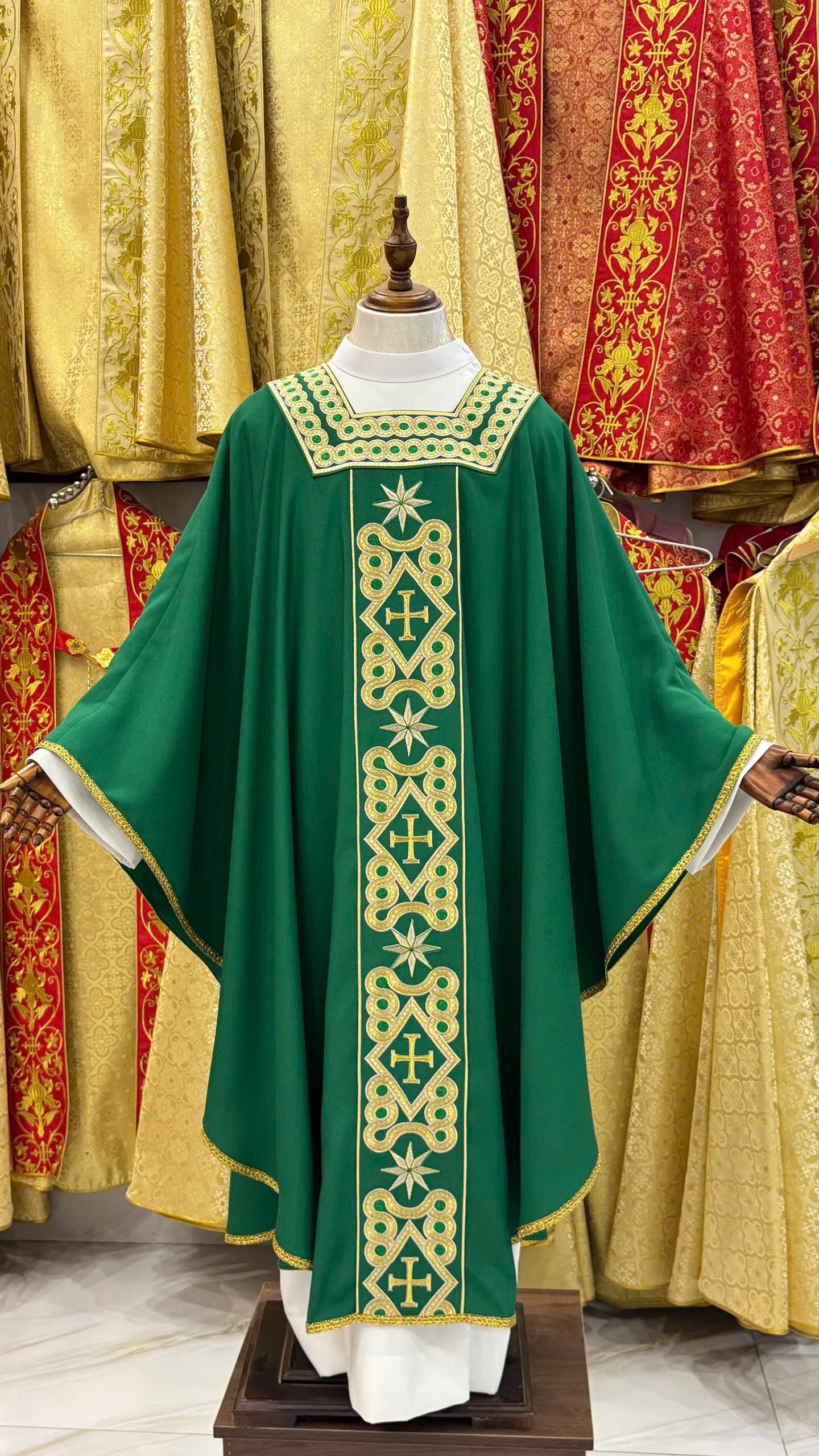 Handmade Catholic Chasuble: Custom Embroidered Priest Vestment