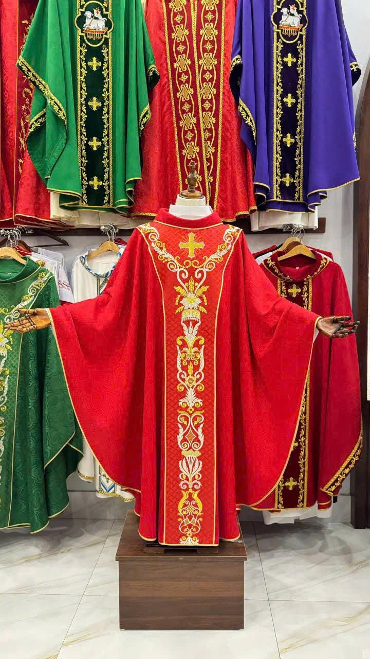 Handmade Catholic Chasuble: Embroidered Liturgical Vestment