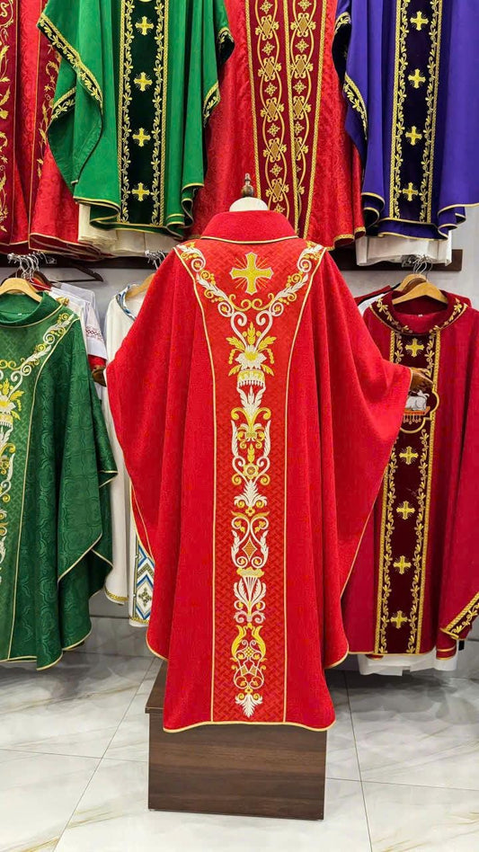 Handmade Catholic Chasuble: Embroidered Liturgical Vestment