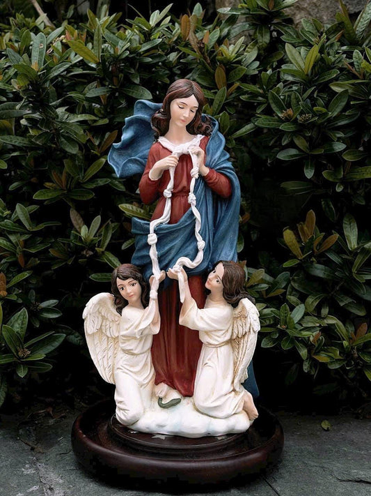 Handmade Mary Undoer of Knots Statue: Vintage Catholic Decor