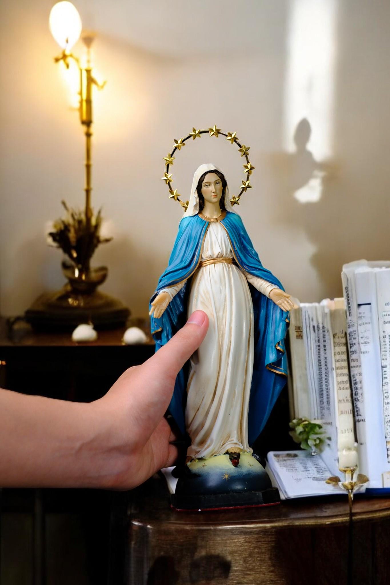 Our Lady of Grace Statue Catholic Virgin Mary Statue Religious Figurine Prayer Altar Decor Catholic Gift Home Decor __etsy:7430004305