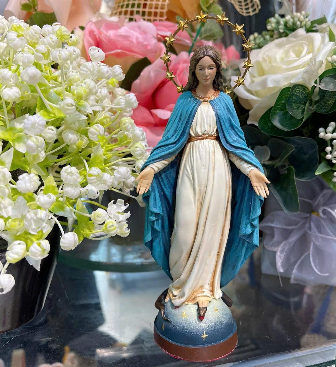Our Lady of Grace Statue  Catholic Virgin Mary Statue Religious Home Altar Decor Prayer Figurine Catholic Gift Handmade __etsy:7270947863
