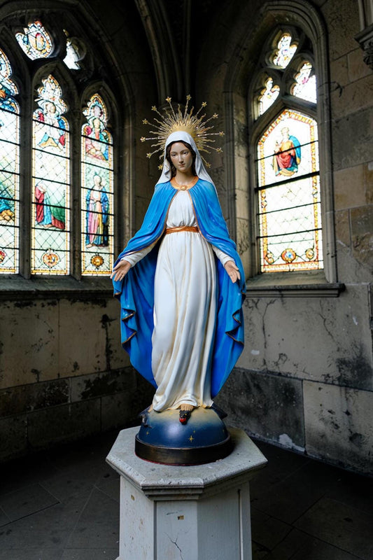 Our Lady of Grace Statue  Catholic Virgin Mary Statue Religious Home Altar Decor Prayer Figurine Catholic Gift Handmade __etsy:8100227453