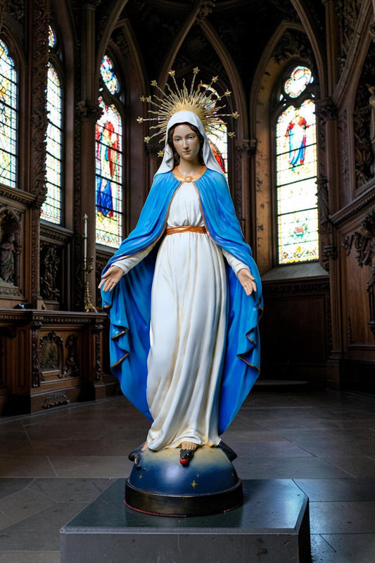 Our Lady of Grace Statue  Catholic Virgin Mary Statue Religious Home Altar Decor Prayer Figurine Catholic Gift Handmade __etsy:8052314232