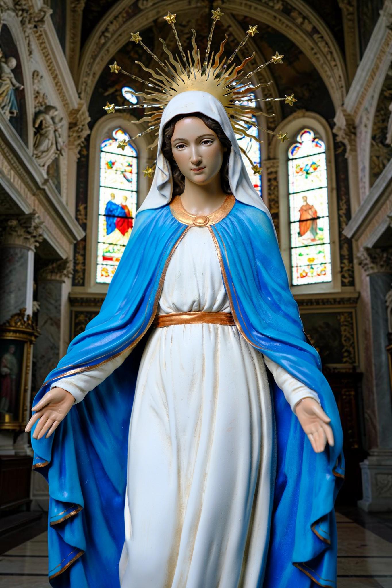 Our Lady of Grace Statue  Catholic Virgin Mary Statue Religious Home Altar Decor Prayer Figurine Catholic Gift Handmade __etsy:8100227457