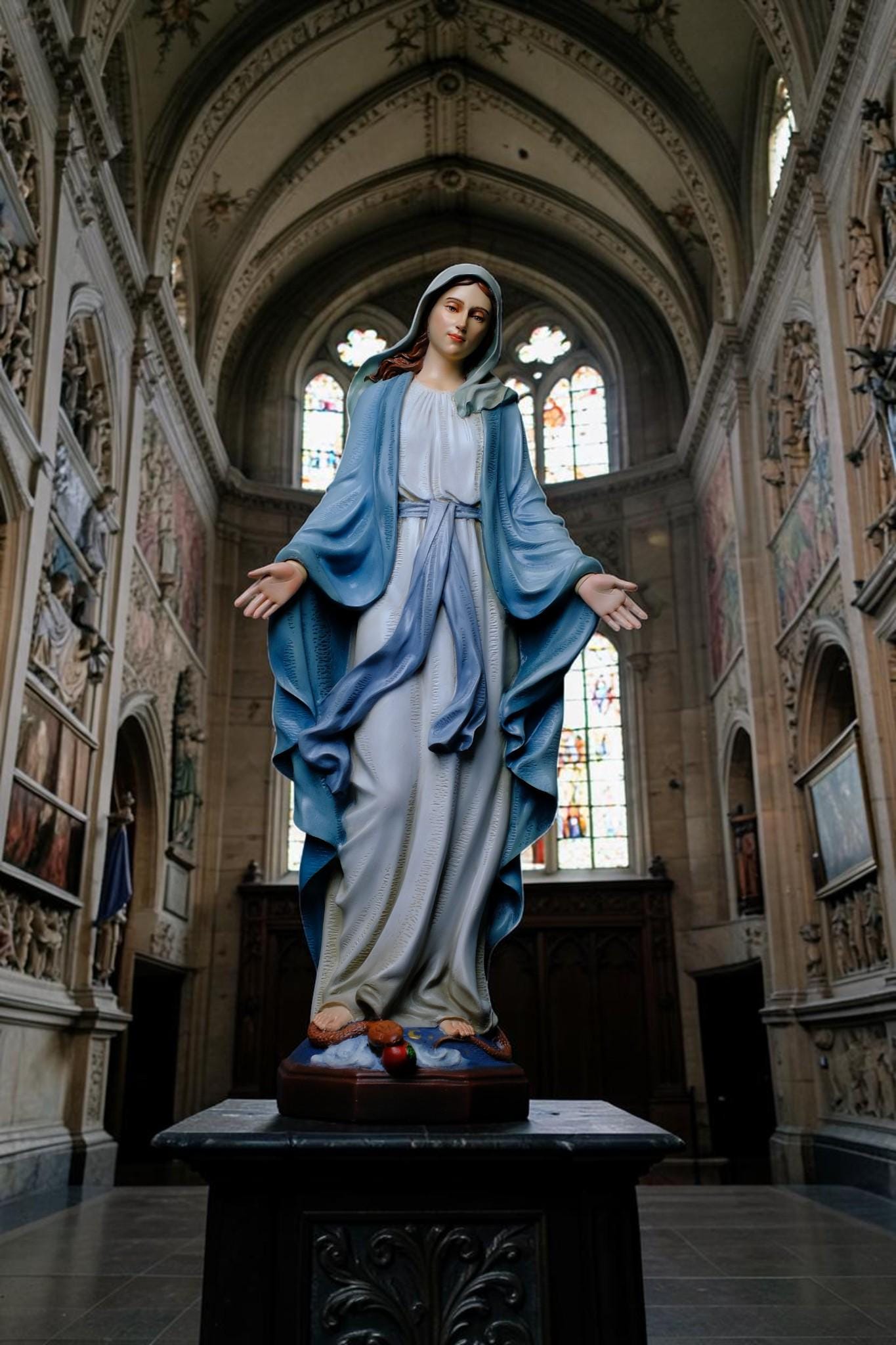 Our Lady of Grace Statue 53cm Catholic Virgin Mary Statue Religious Home Altar Decor Prayer Statue Christian Catholic Gift __etsy:8058336694