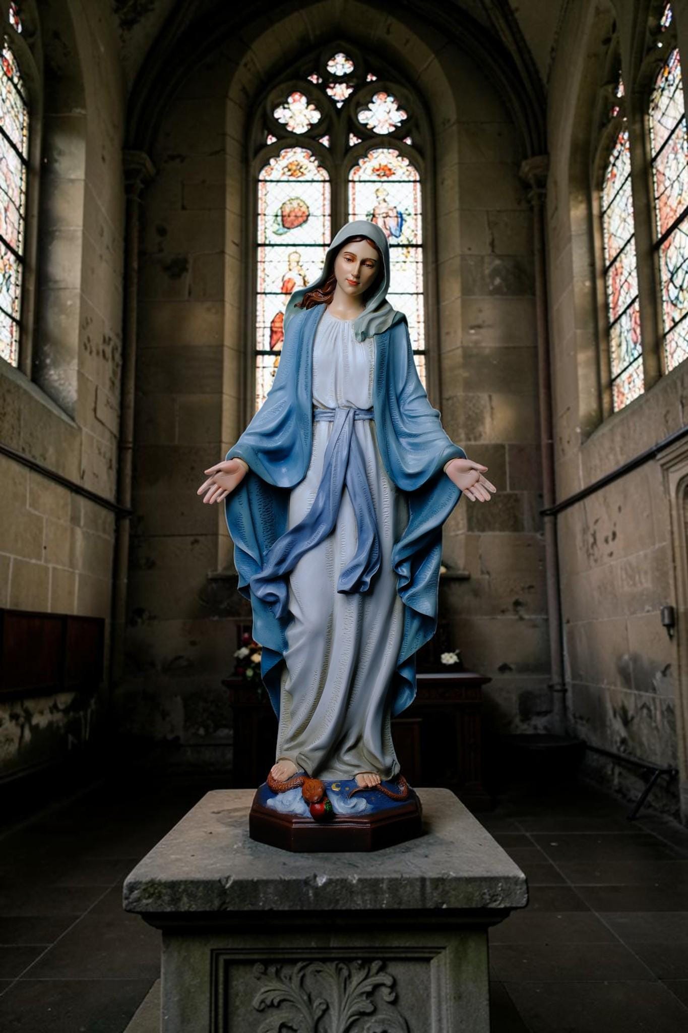 Our Lady of Grace Statue 53cm Catholic Virgin Mary Statue Religious Home Altar Decor Prayer Statue Christian Catholic Gift __etsy:8106251111