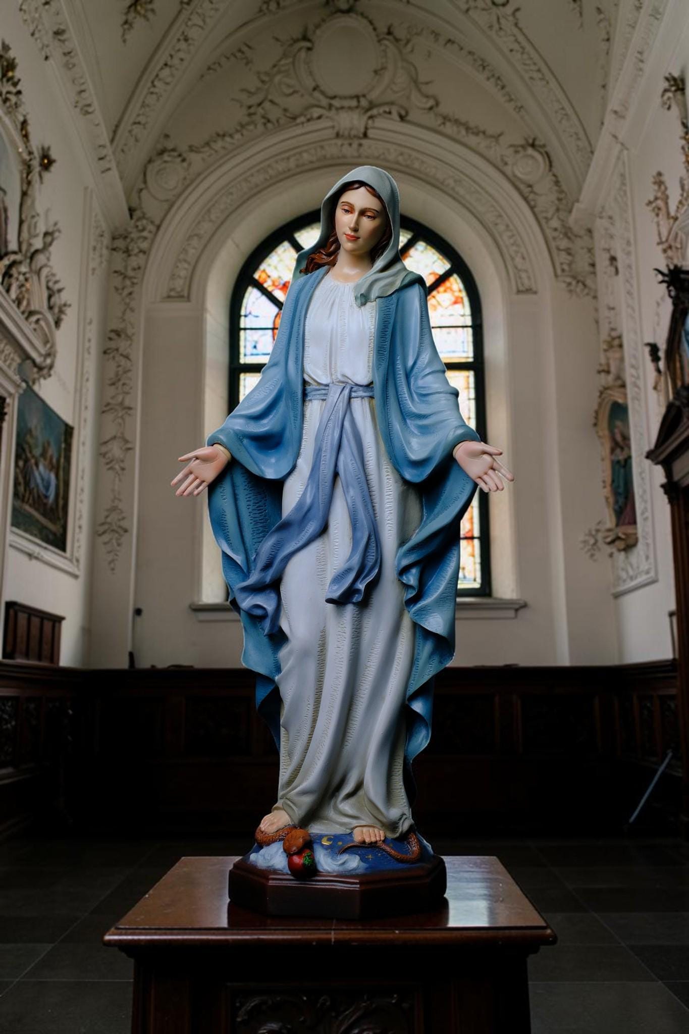 Our Lady of Grace Statue 53cm Catholic Virgin Mary Statue Religious Home Altar Decor Prayer Statue Christian Catholic Gift __etsy:8106248807