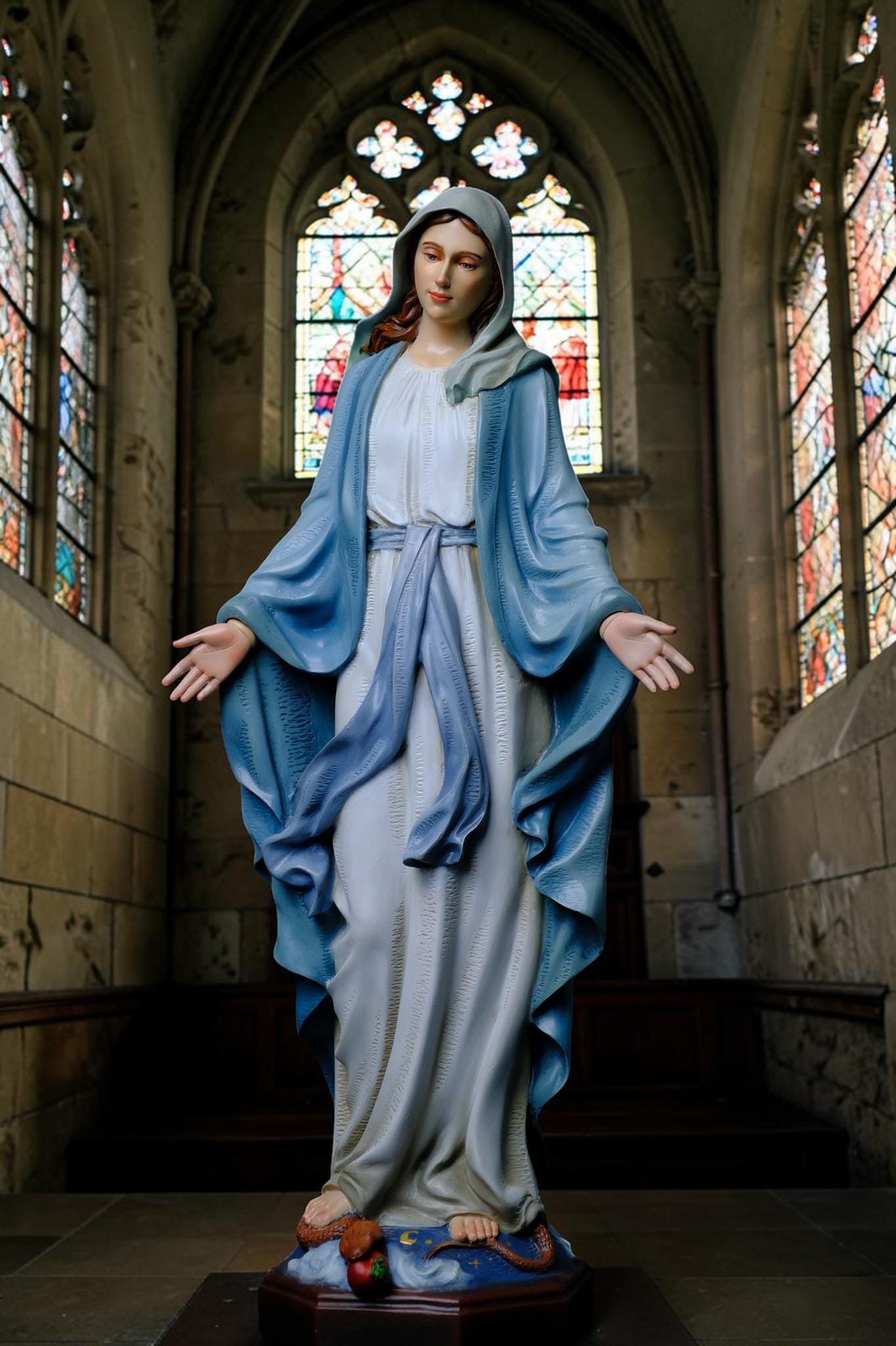 Our Lady of Grace Statue 53cm Catholic Virgin Mary Statue Religious Home Altar Decor Prayer Statue Christian Catholic Gift __etsy:8106248815