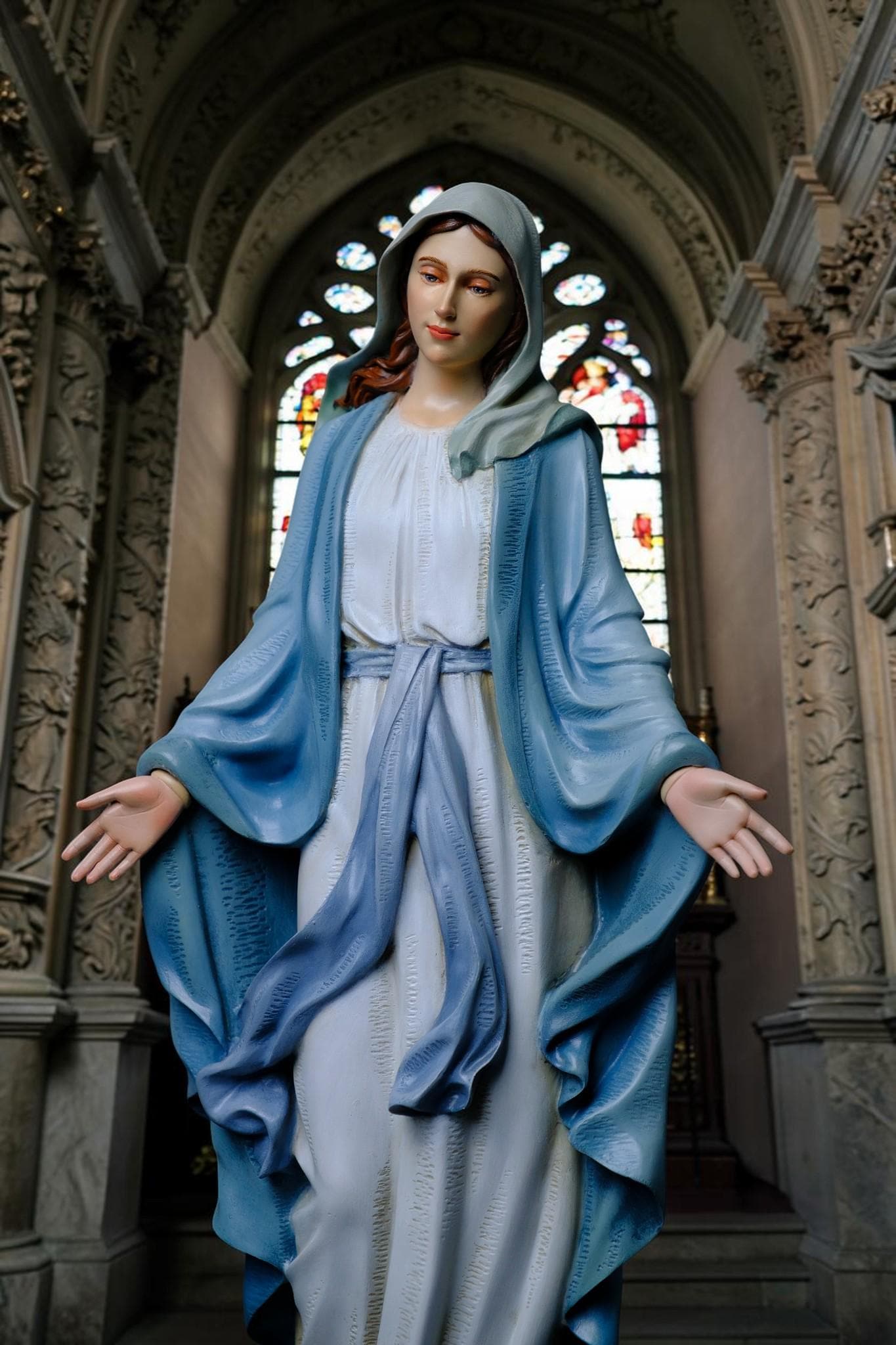 Our Lady of Grace Statue 53cm Catholic Virgin Mary Statue Religious Home Altar Decor Prayer Statue Christian Catholic Gift __etsy:8058335758