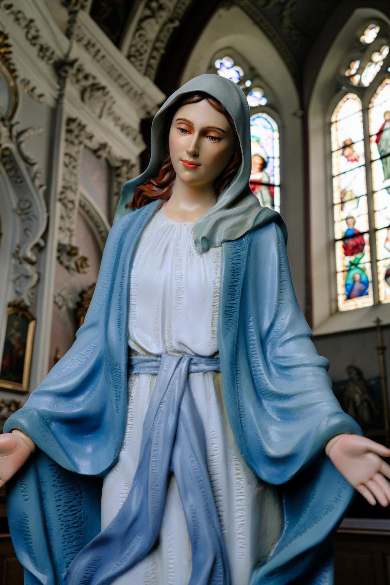 Our Lady of Grace Statue 53cm Catholic Virgin Mary Statue Religious Home Altar Decor Prayer Statue Christian Catholic Gift __etsy:8106248811
