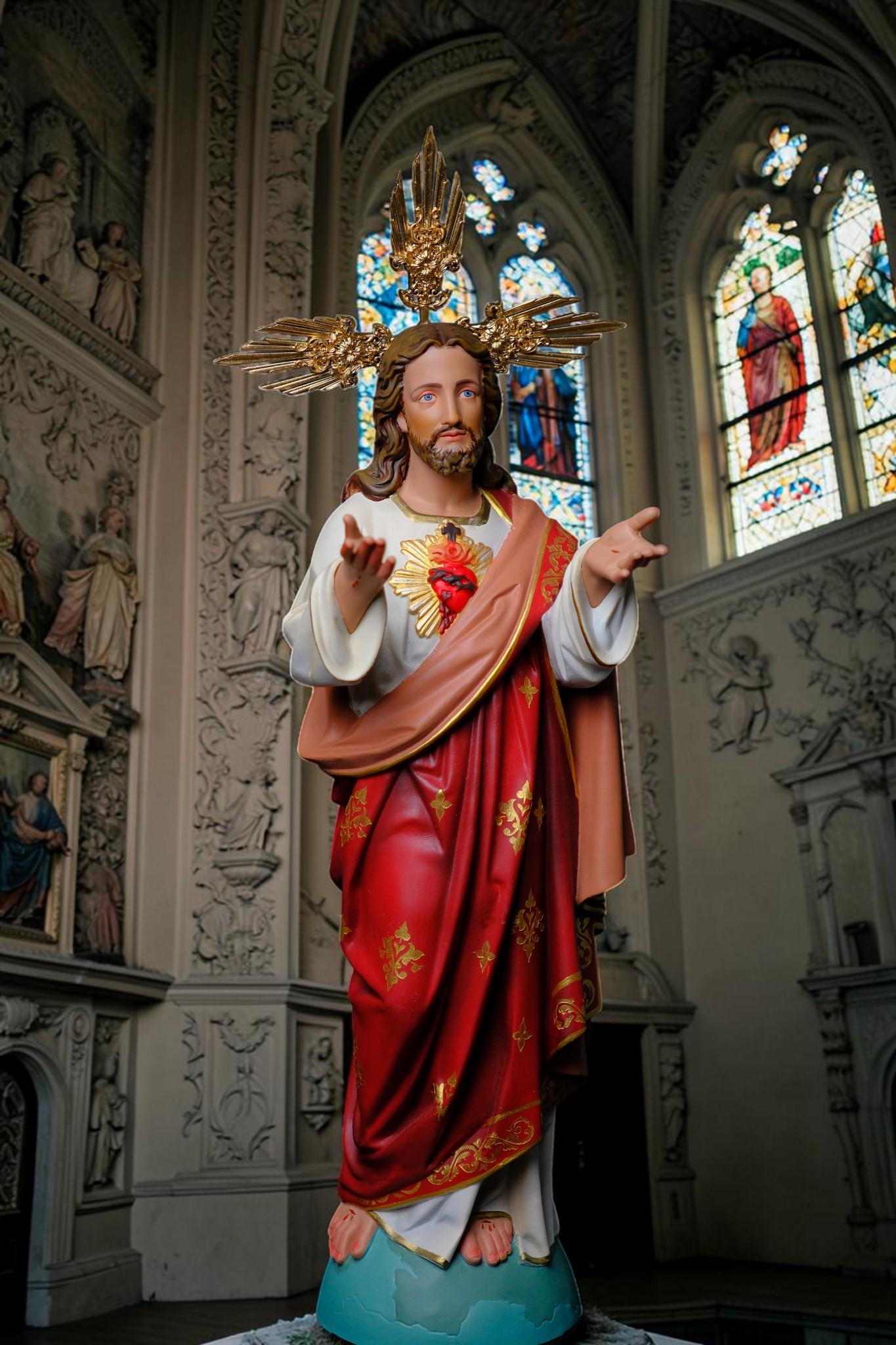 Sacred Heart of Jesus Statue 40cm Catholic Statue Handmade Religious Figurine Prayer Altar Decor Catholic Gift Home Shrine __etsy:8089215800