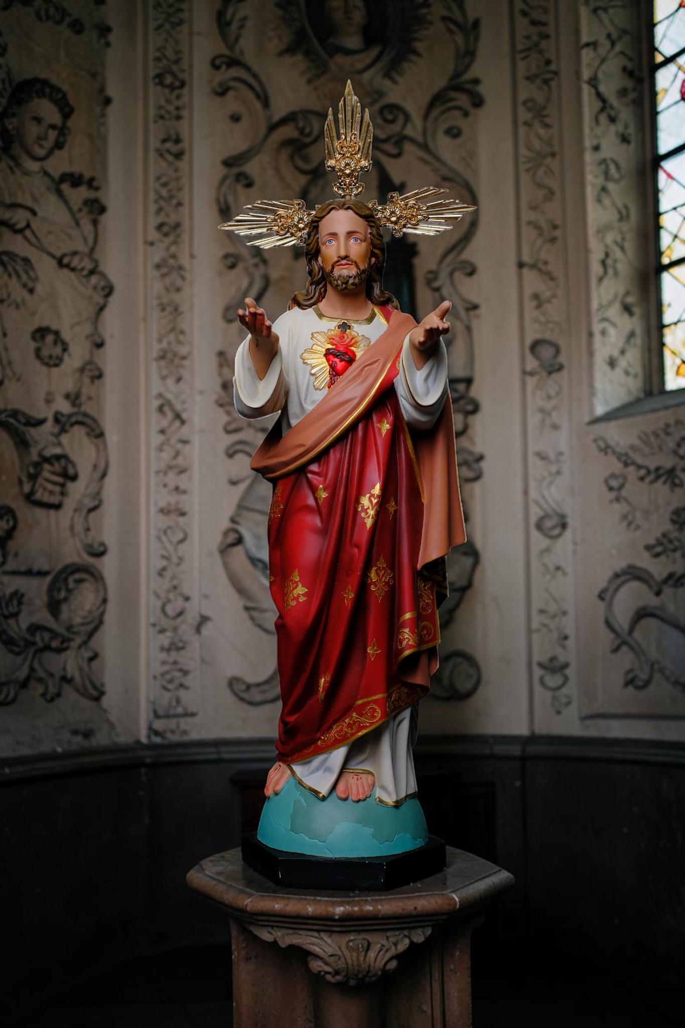 Sacred Heart of Jesus Statue 40cm Catholic Statue Handmade Religious Figurine Prayer Altar Decor Catholic Gift Home Shrine __etsy:8137124419