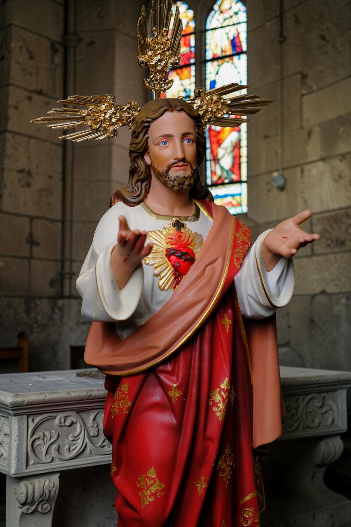 Sacred Heart of Jesus Statue 40cm Catholic Statue Handmade Religious Figurine Prayer Altar Decor Catholic Gift Home Shrine __etsy:8089207004