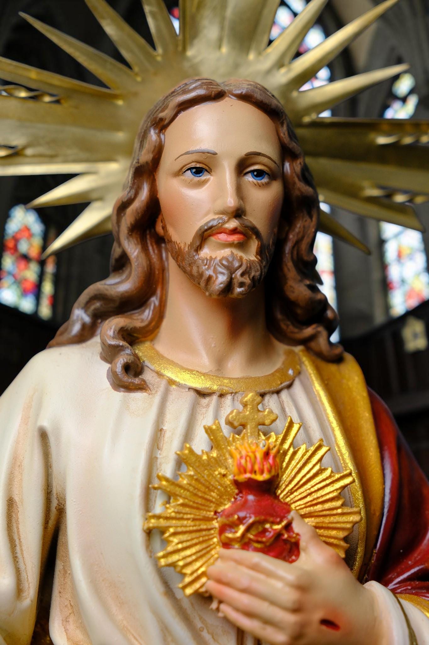 Sacred Heart of Jesus Statue with Angels, Handmade Catholic Statue, Religious Home Altar Decor, Christian Gift, 35cm 60cm __etsy:8210258485