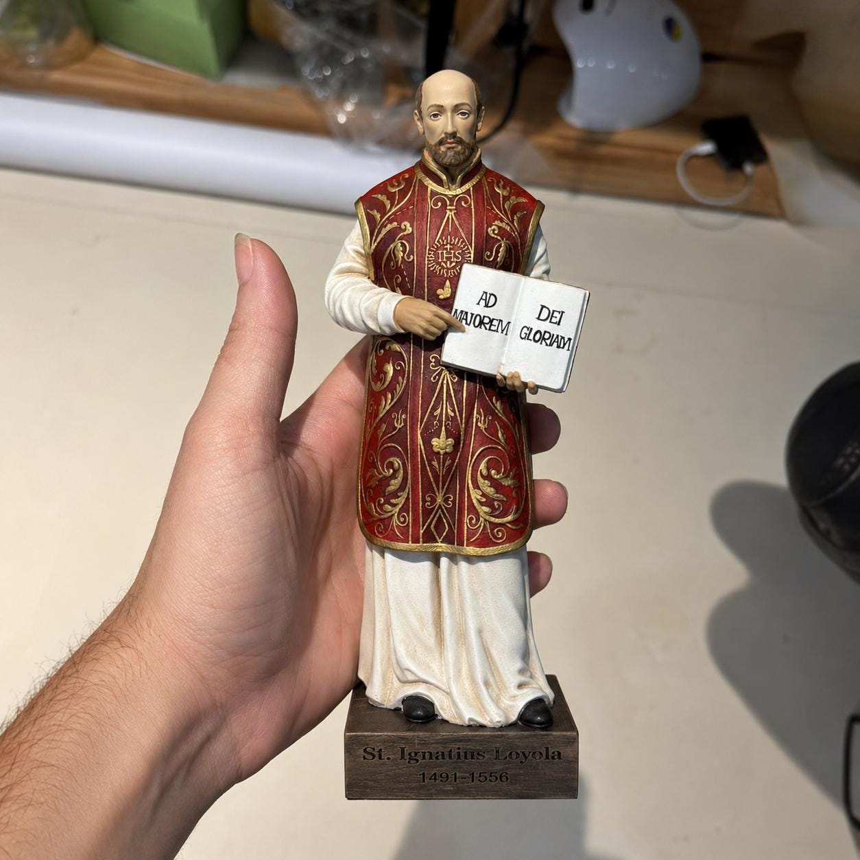 St Ignatius Loyola Statue Catholic Saint Figurine Handmade Religious Decor Prayer Altar Desk Statue Catholic Gift for Jesuit __etsy:8071714768