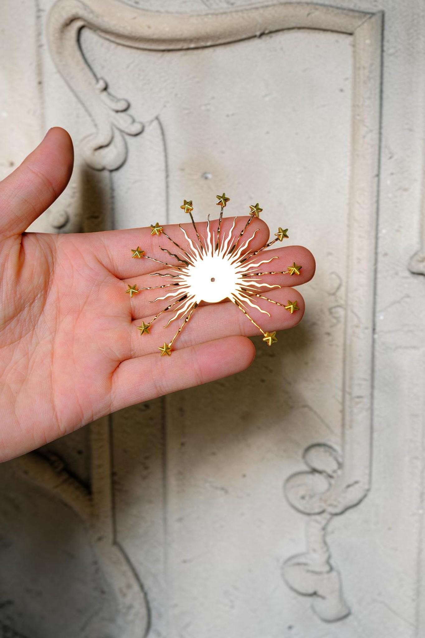 12 Star Halo for Catholic Statues, Gold Plated Brass Halo, Virgin Mary Statue Halo, Replacement Halo for Religious Statues __etsy:8006254088