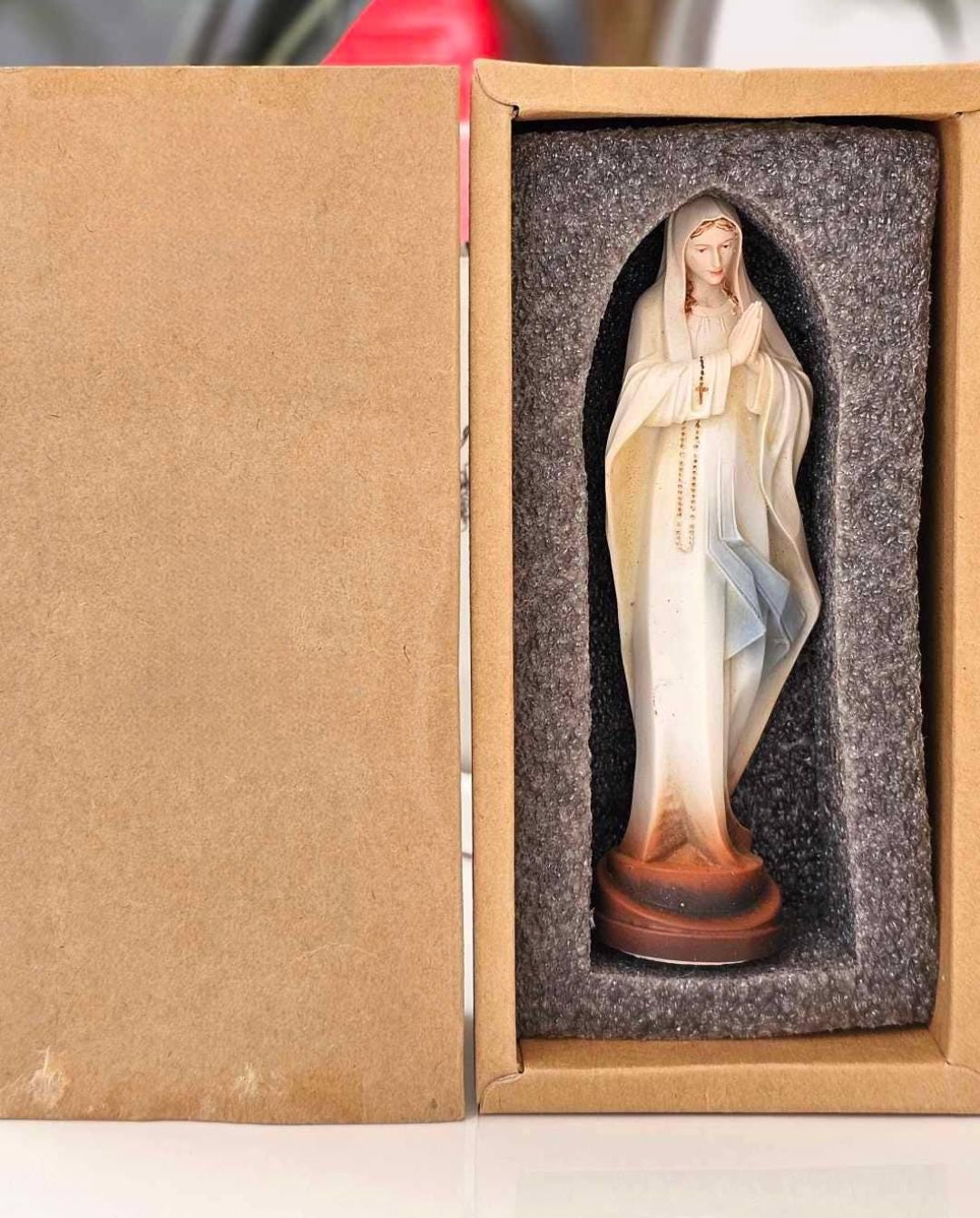 Hand-Painted Virgin Mary Statue (12cm) | Catholic Prayer Decor (etsy image id: 6847074110)