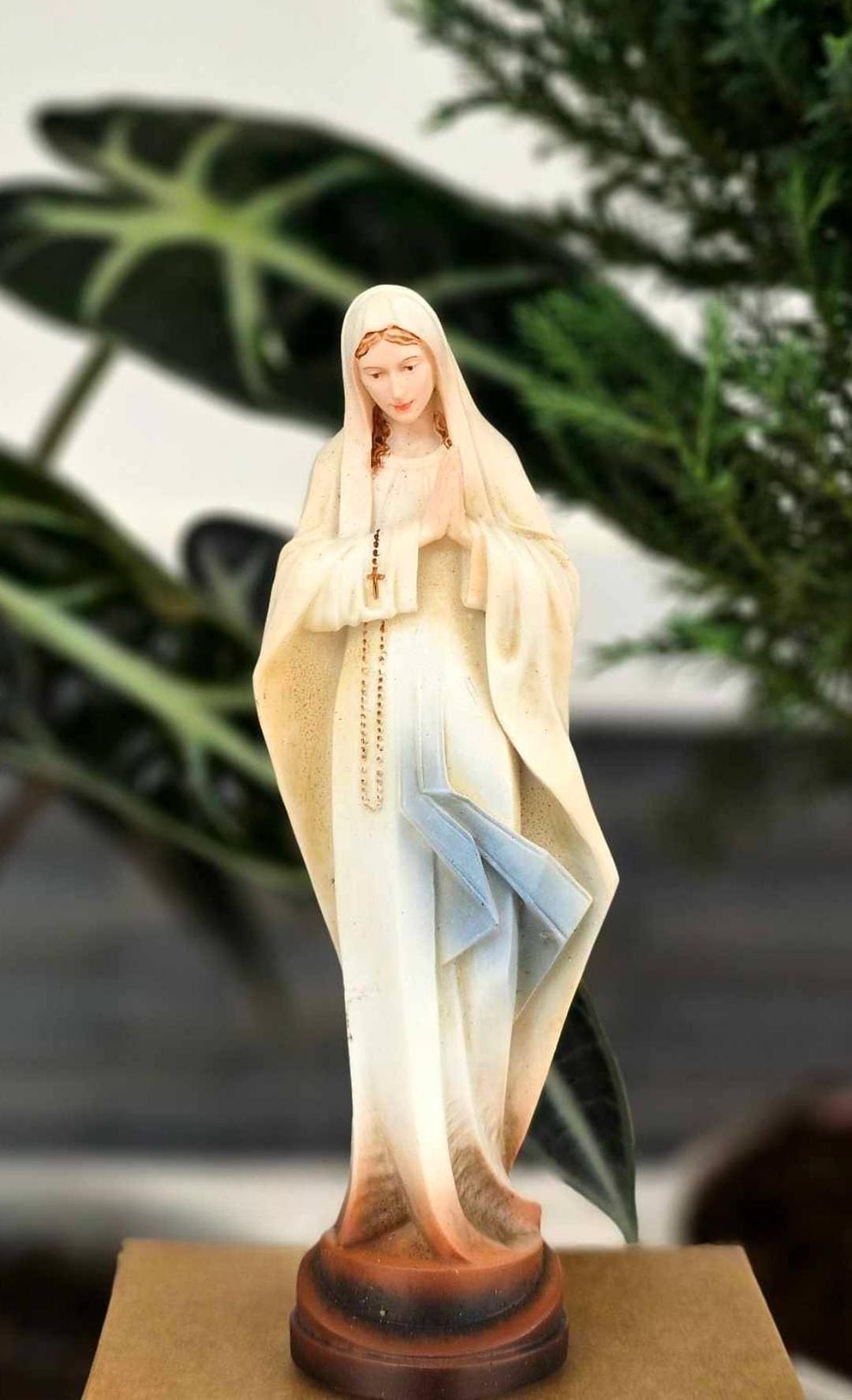 Hand-Painted Virgin Mary Statue (12cm) | Catholic Prayer Decor (etsy image id: 6847074114)