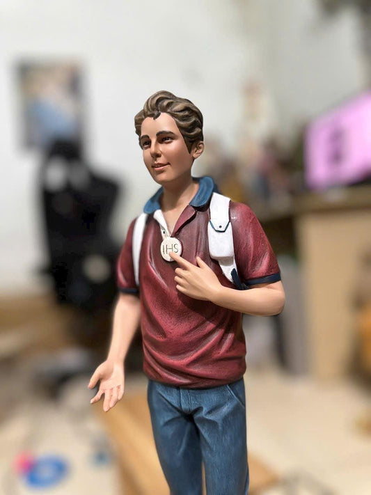 Handcrafted Blessed Carlo Acutis Statue: Catholic Youth Saint Decor