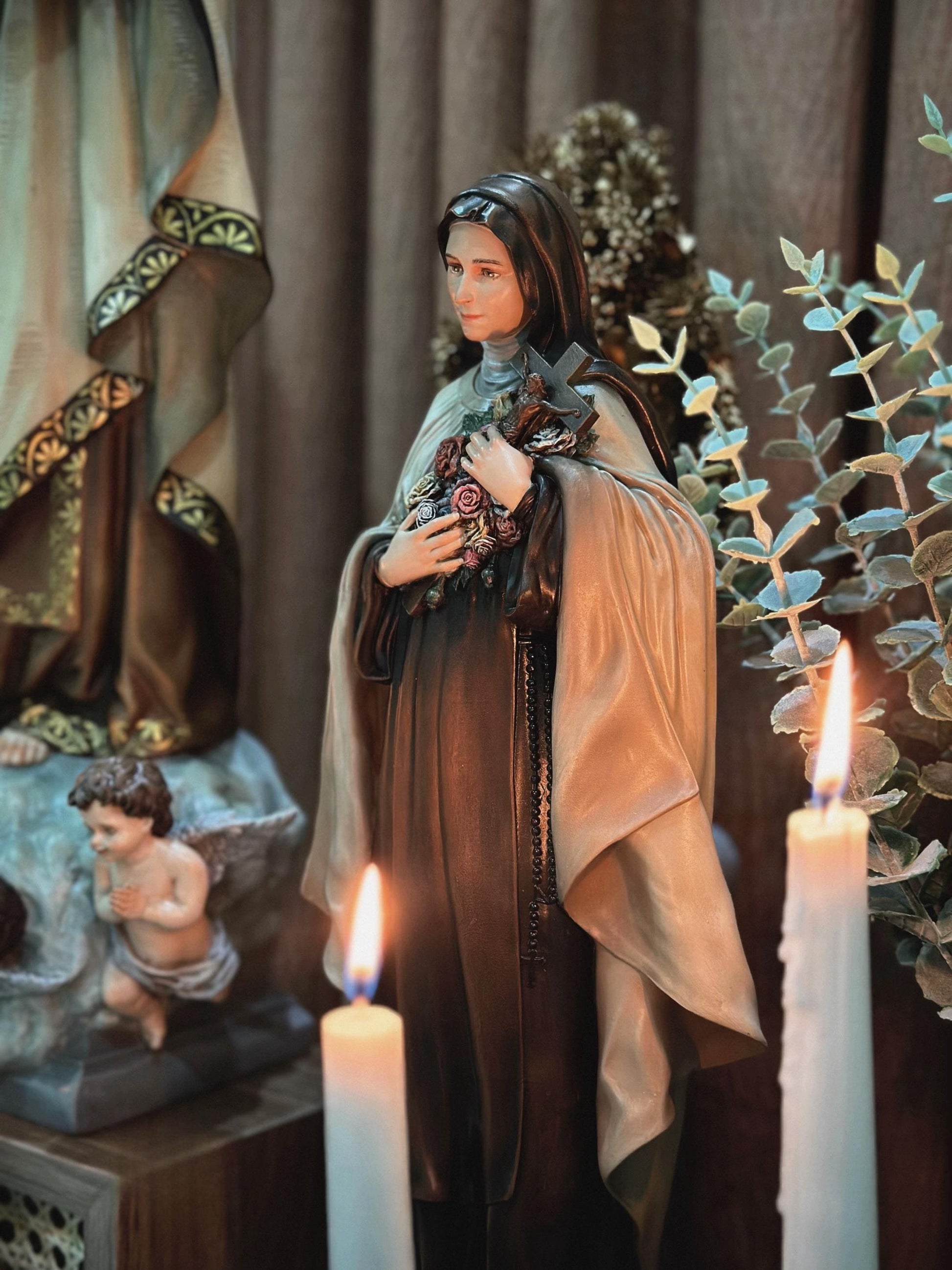 Handmade Saint Teresa Statue: Catholic Home Altar Figurine (etsy image id: 6921326168)