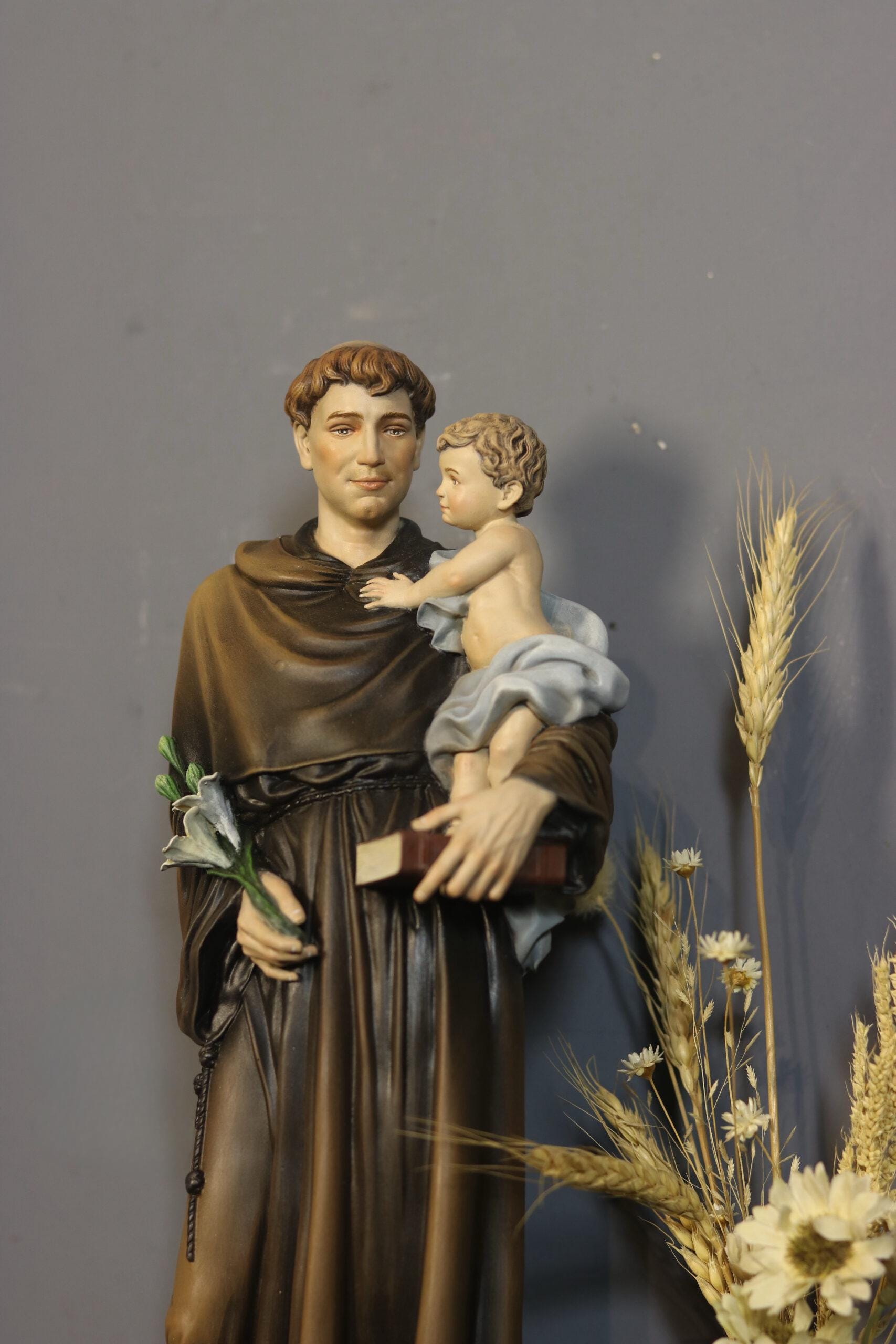 Handmade Saint Anthony of Padua Statue: Catholic Home Altar Decor (etsy image id: 6921334728)