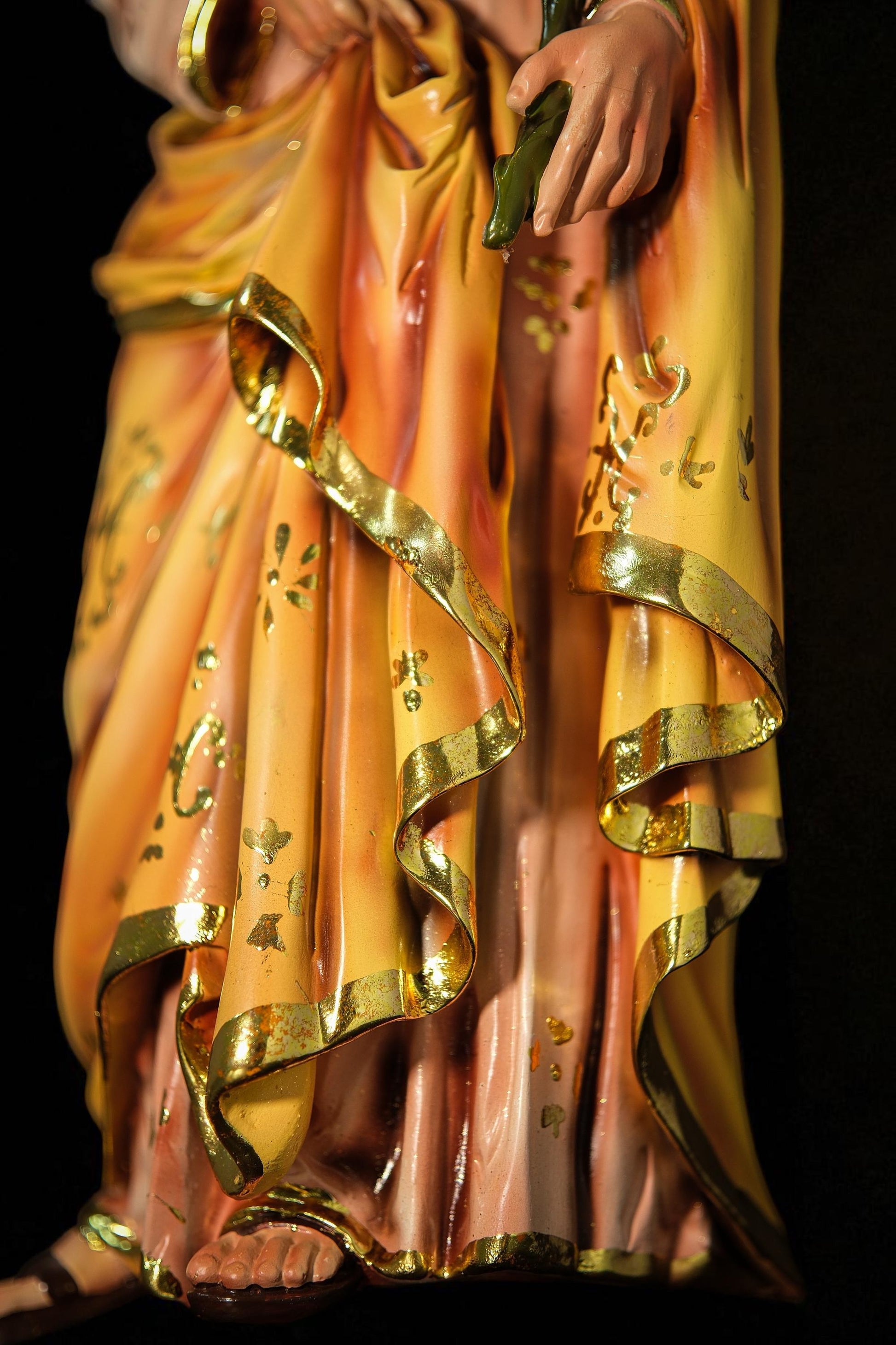 Handcrafted Saint Joseph Statue with Lily: Gold Leaf Catholic Gift (etsy image id: 7158119493)