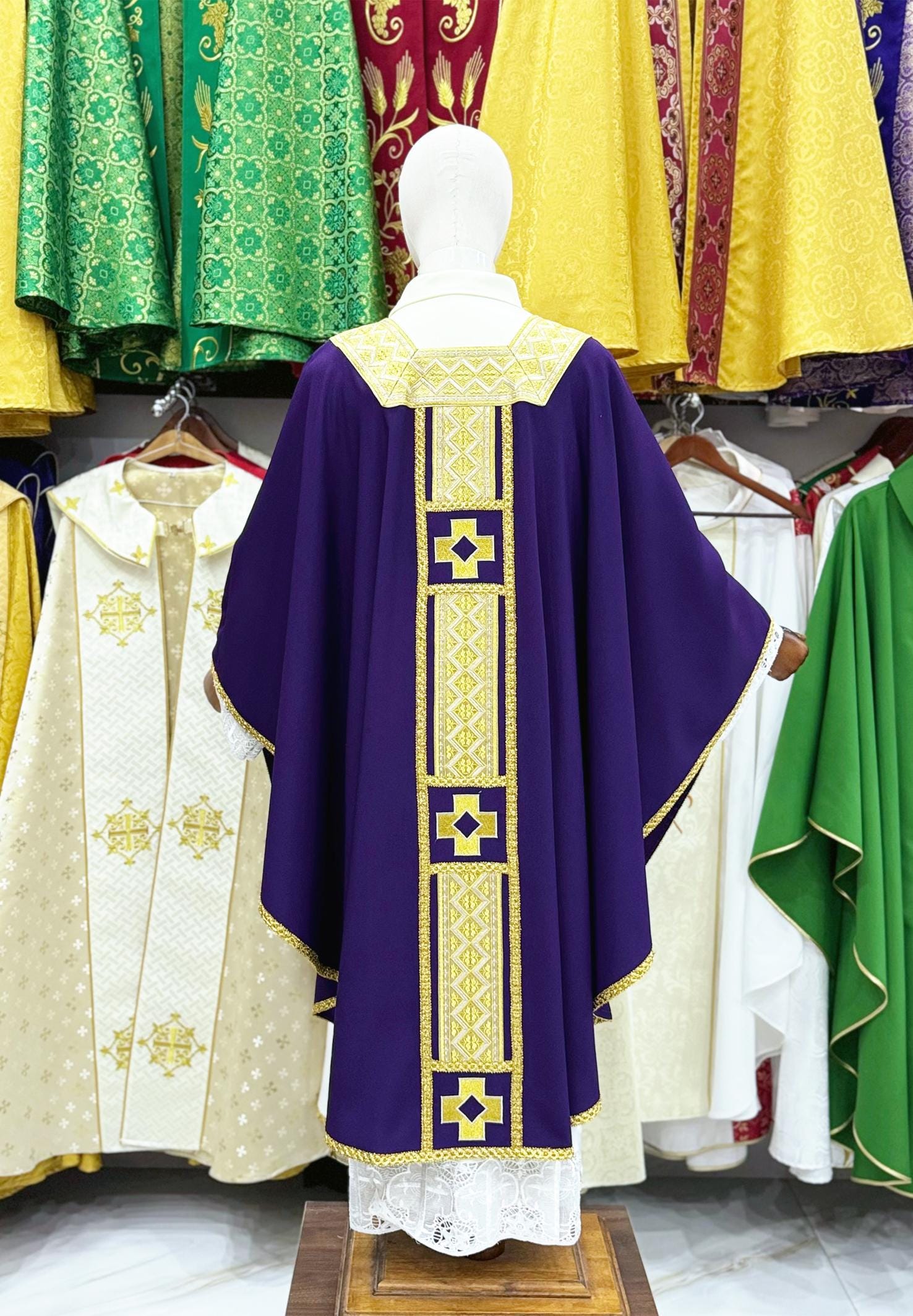 Handmade Catholic Chasuble: Custom Embroidered Priest Vestment (etsy image id: 7171842620)