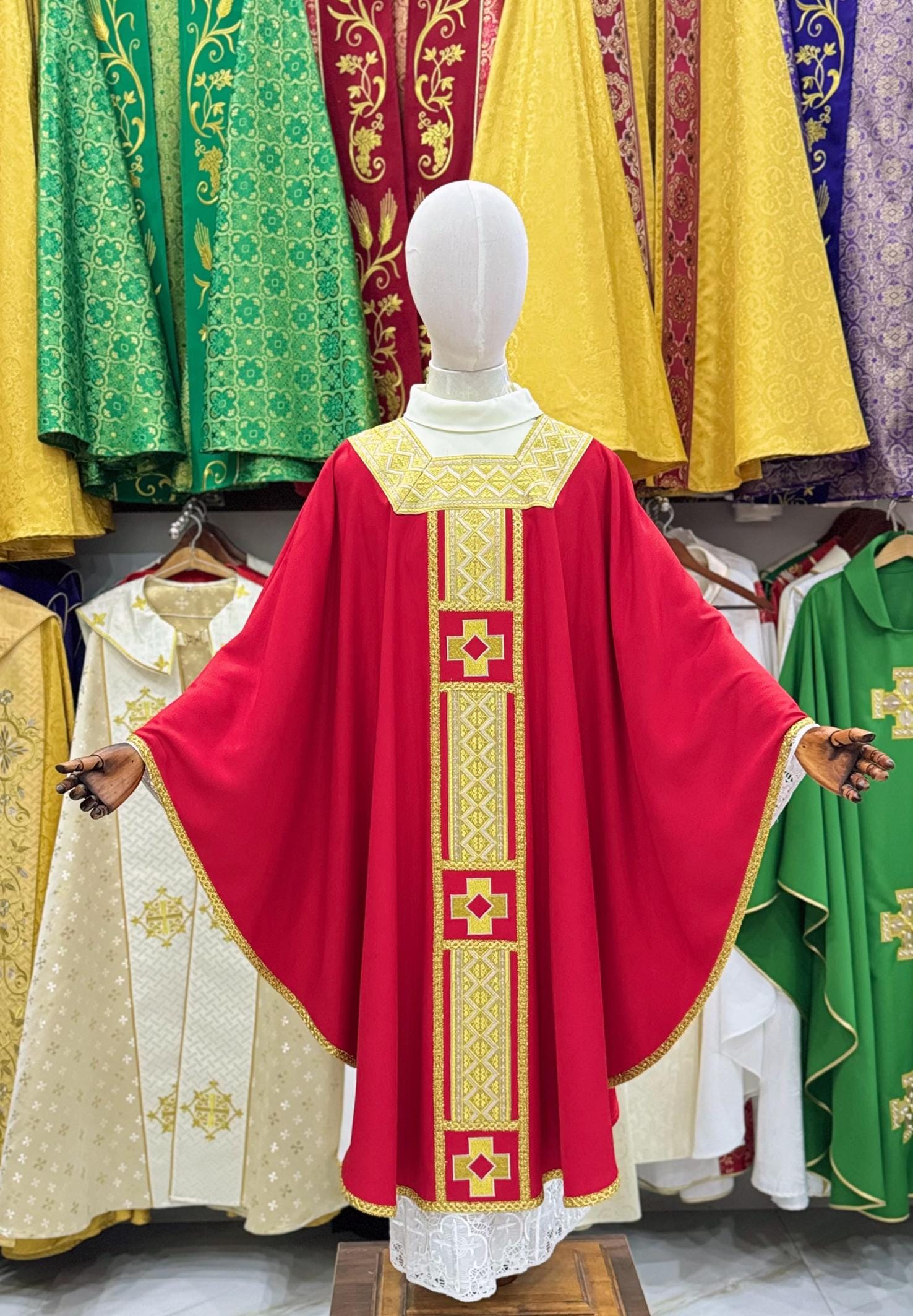 Handmade Catholic Chasuble: Custom Embroidered Priest Vestment (etsy image id: 7219830589)