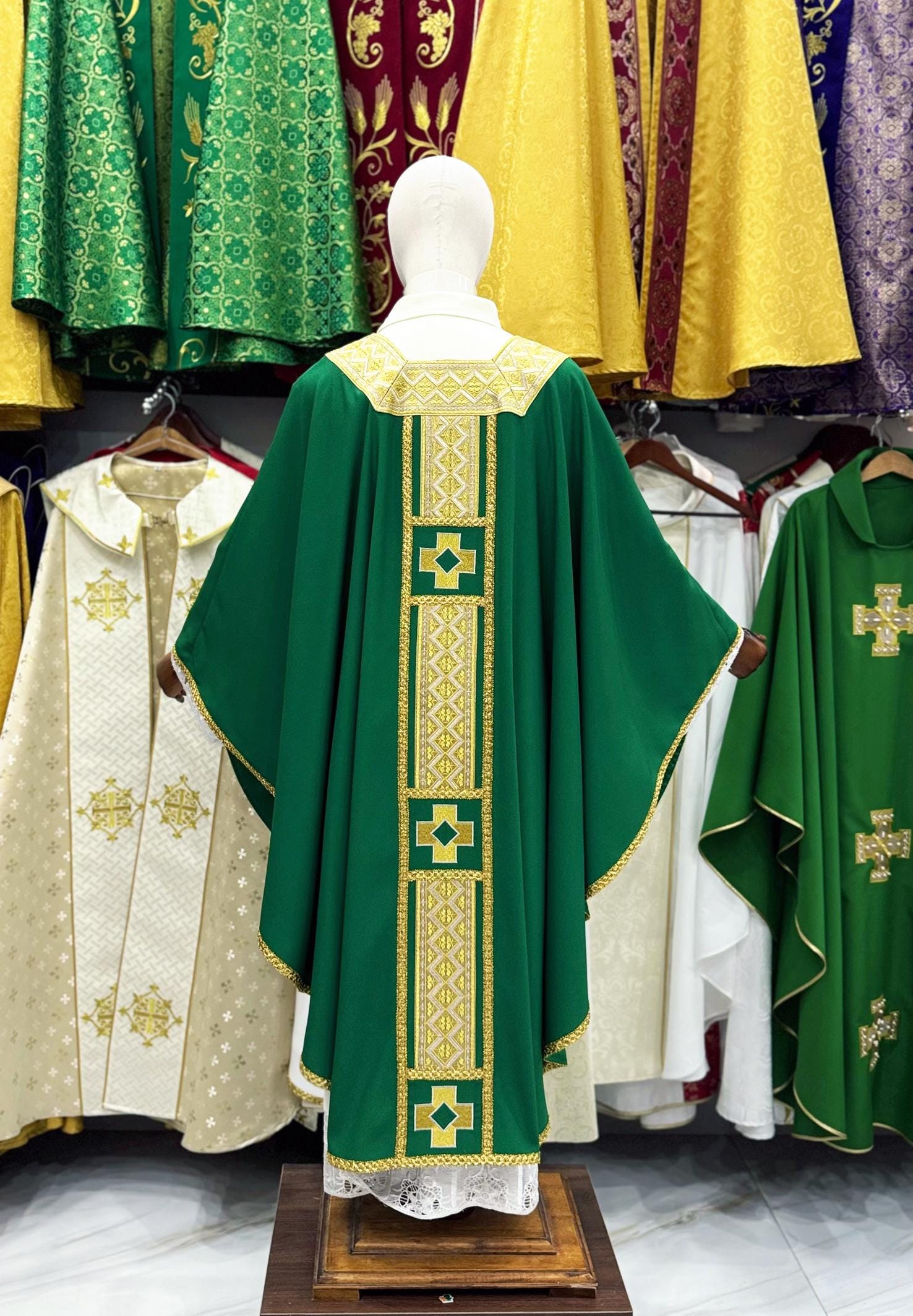 Handmade Catholic Chasuble: Custom Embroidered Priest Vestment (etsy image id: 7219830607)