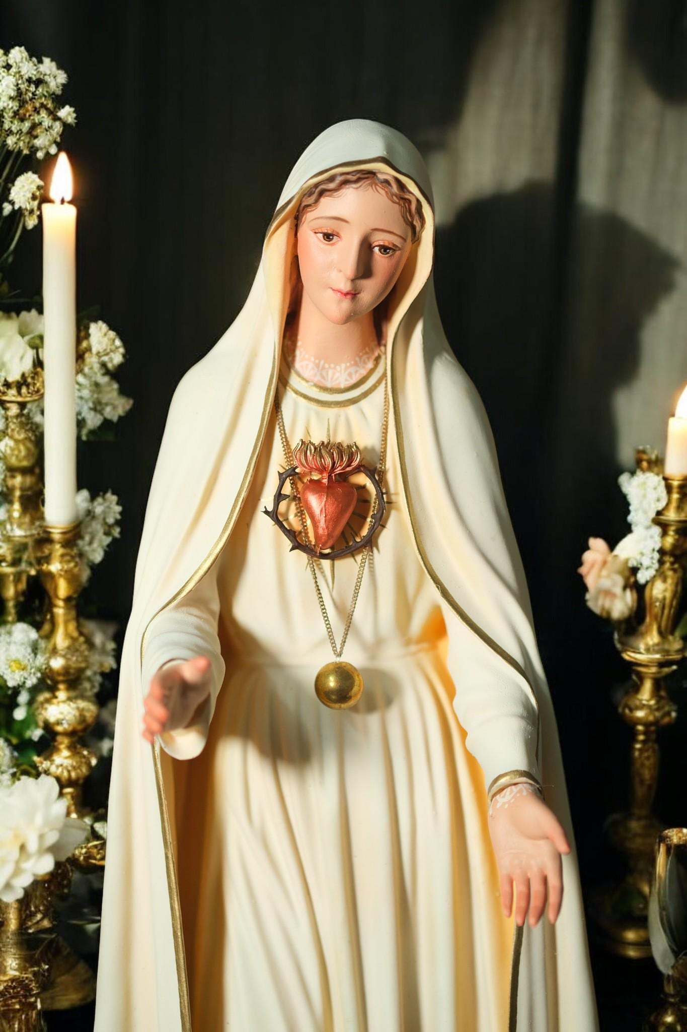 Handmade Our Lady of Fatima Statue: Vintage-Style Catholic Figurine __etsy:7288270508
